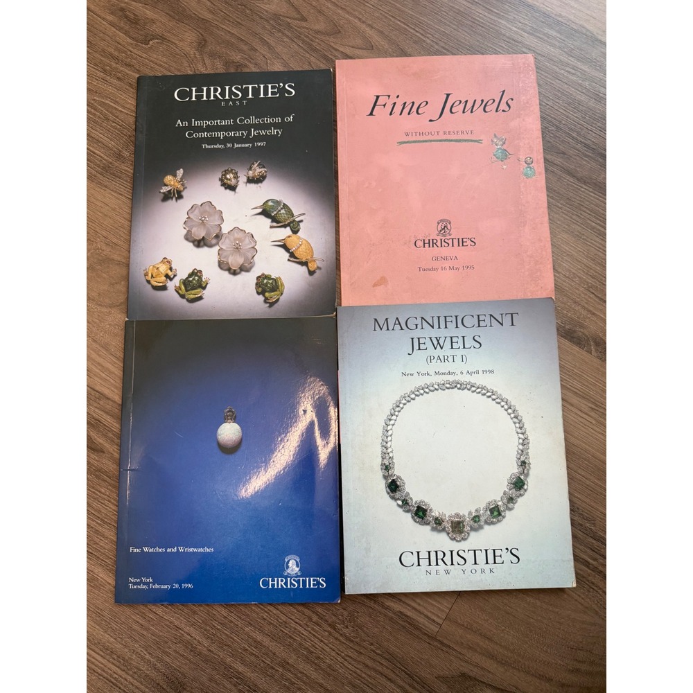 Lot of 4 Christie's Auction Catalogs 1995-1998 Magnificent Jewels Fine Watches